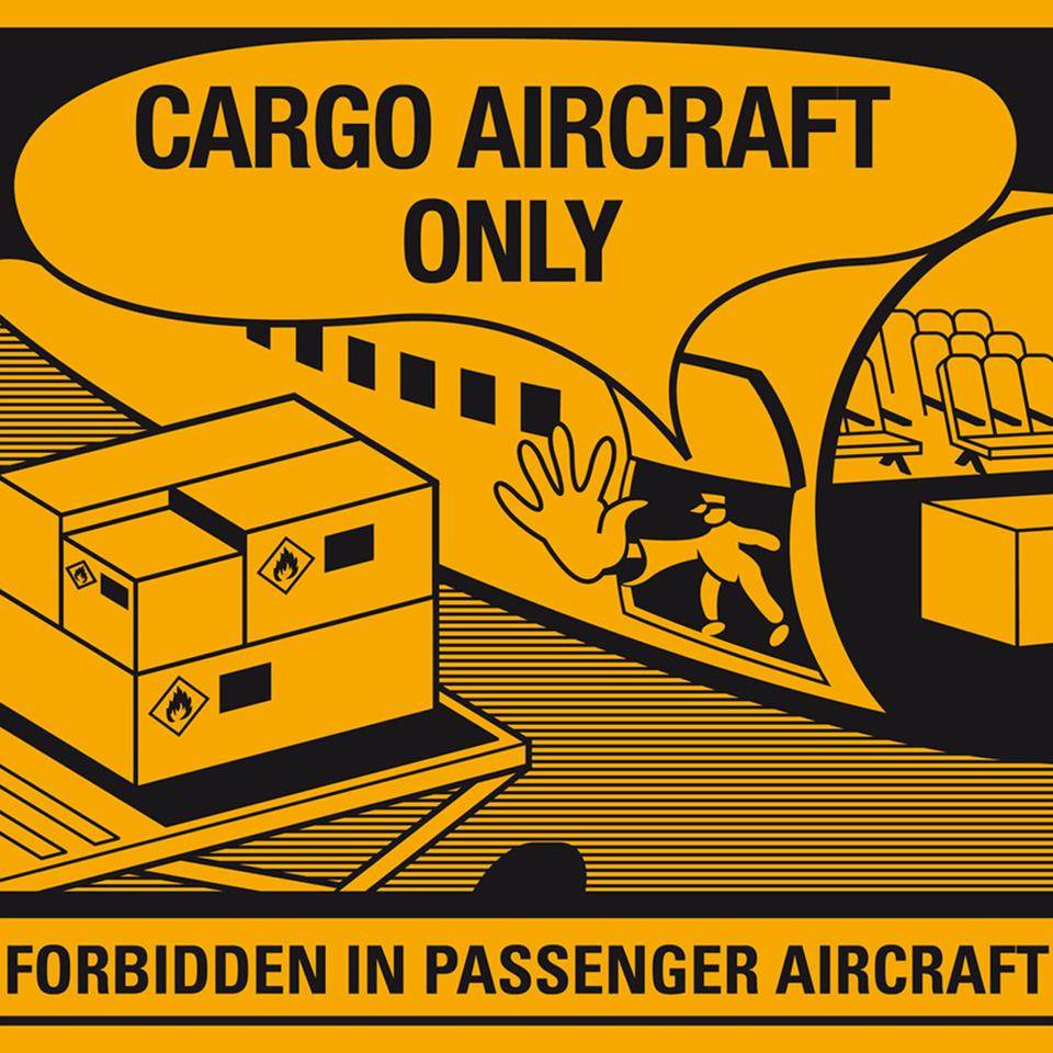 Verpackungsetikett Cargo Aircraft only, Haftpapier, permanent, 125x115mm