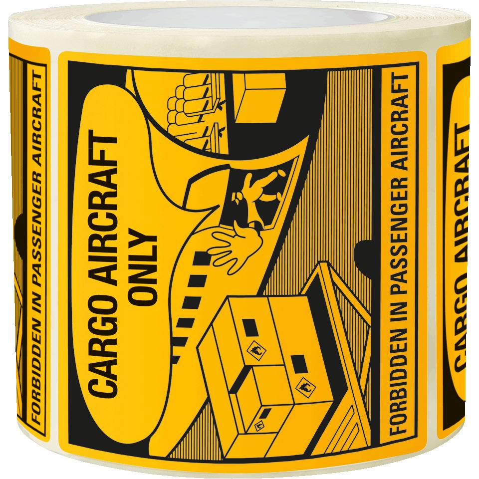 Verpackungsetikett Cargo Aircraft only, Haftpapier, permanent, 125x115mm, 1000/Rolle