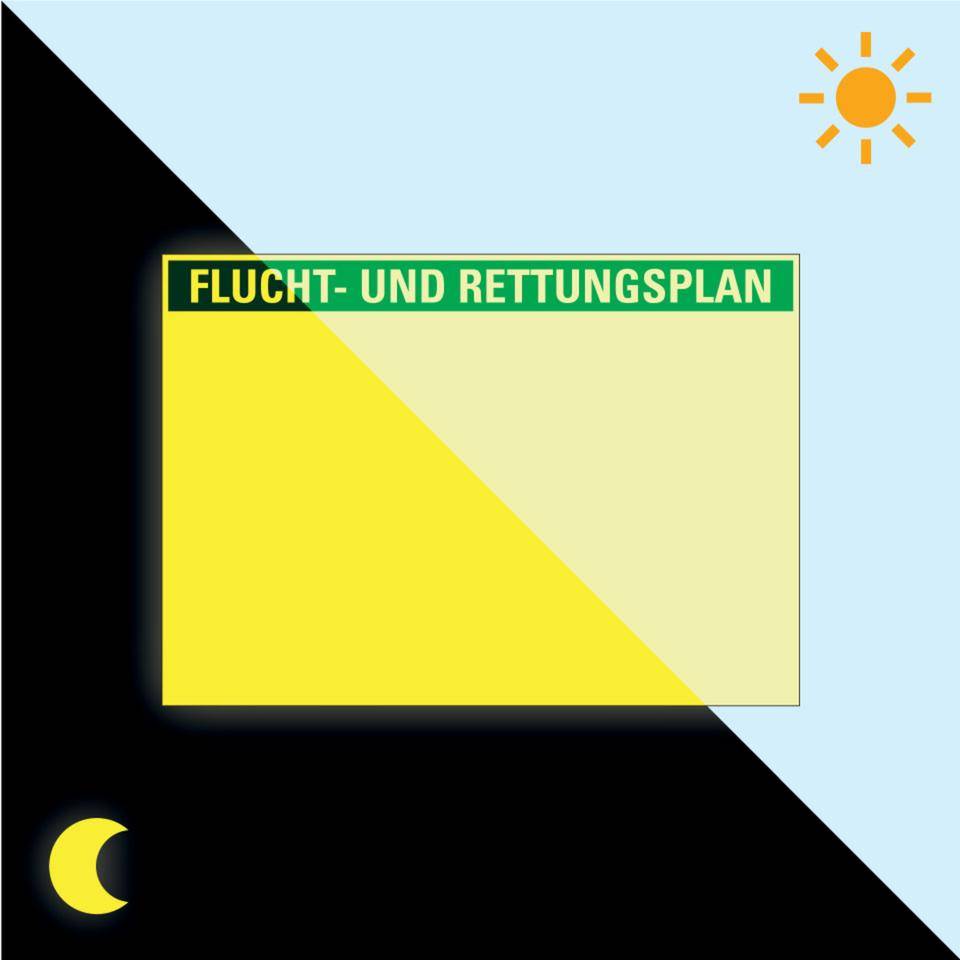PERMALIGHT® power langnachleuchtend Planträger, für Flucht- u. Rettungsplan, Kunststoff, 594x420mm
