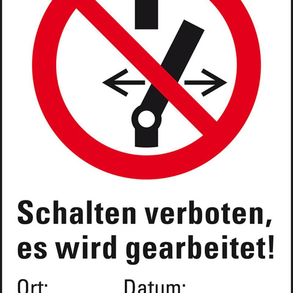 Verbots-Kombischild Schalten verboten, es..., Magnetfolie, 200x300mm, ASR A1.3, DIN EN ISO 7010 P031
