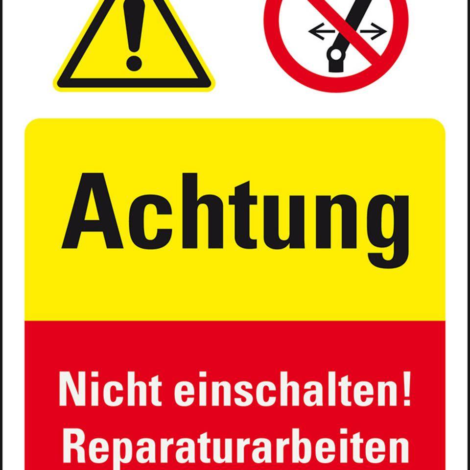Sicherheits-Kombischild Achtung Nicht einschalten!Reparatur.., Kunststoff, 300x400mm