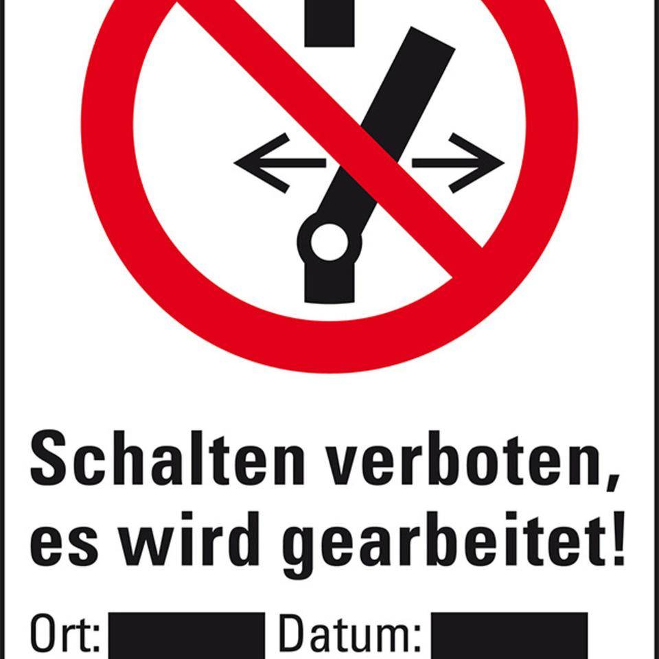 Verbots-Kombischild Schalten, Magnetfolie mit Schultafellack, 200x300mm, ASR A1.3, DIN EN ISO 7010 P031