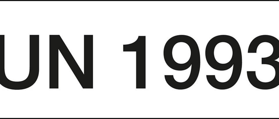 Gefahrgutaufkleber mit UN-Nummer 1993, Folie, Oberflächenschutz,147x50mm, 250/Rolle, GGVSEB, ADR