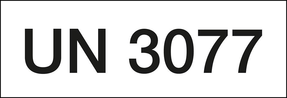 Gefahrgutaufkleber mit UN-Nummer 3077, Folie, Oberflächenschutz, 147x50mm, 250/Rolle, GGVSEB, ADR
