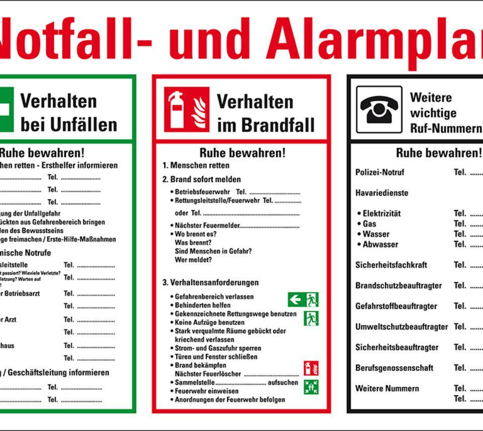 Vorteils-Set Notfall- und Alarmplan, im Brandschutzwechselrahmen
