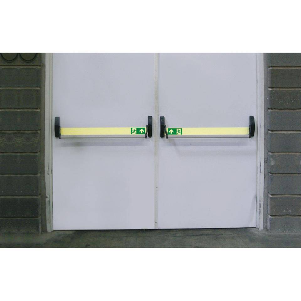 PERMALIGHT® power langnachleuchtend Rettungszeichen Notausgang, für Panikstangen links, 75x1000mm, ASR A1.3 ISO 7010 E001