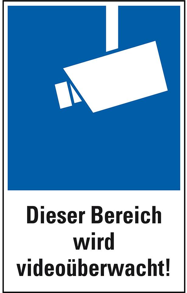 Hinweis-Kombischild Dieser Bereich wird videoüberwacht, Kunststoff, 200x300mm