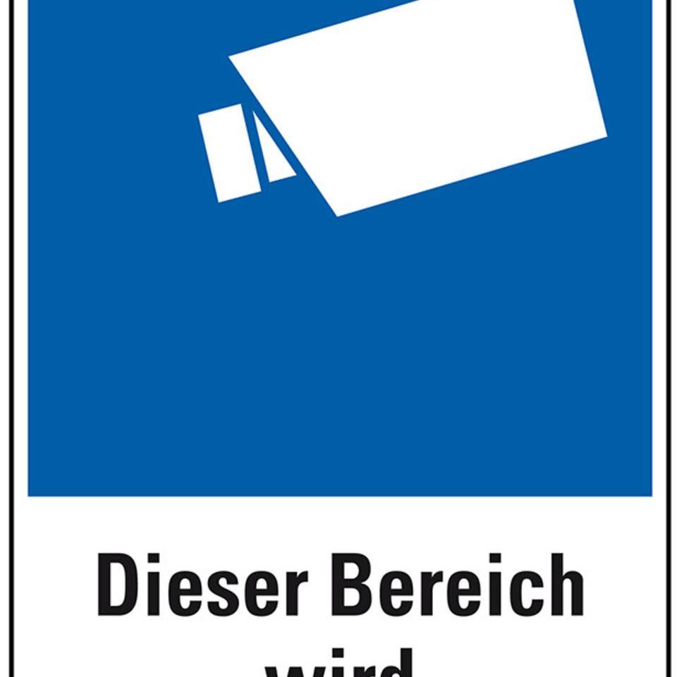 Hinweis-Kombischild Dieser Bereich wird videoüberwacht, Folie, selbstklebend, 200x300mm