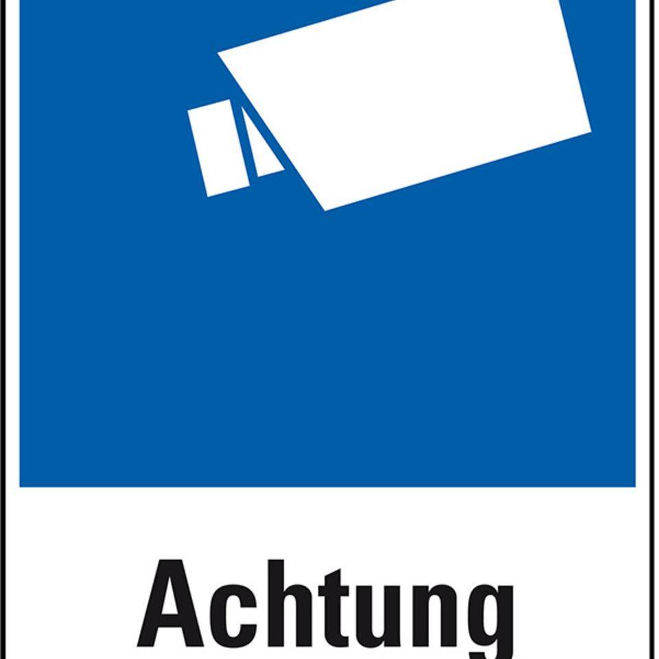 Hinweis-Kombischild Achtung Videoüberwachung!, Kunststoff, 200x300mm