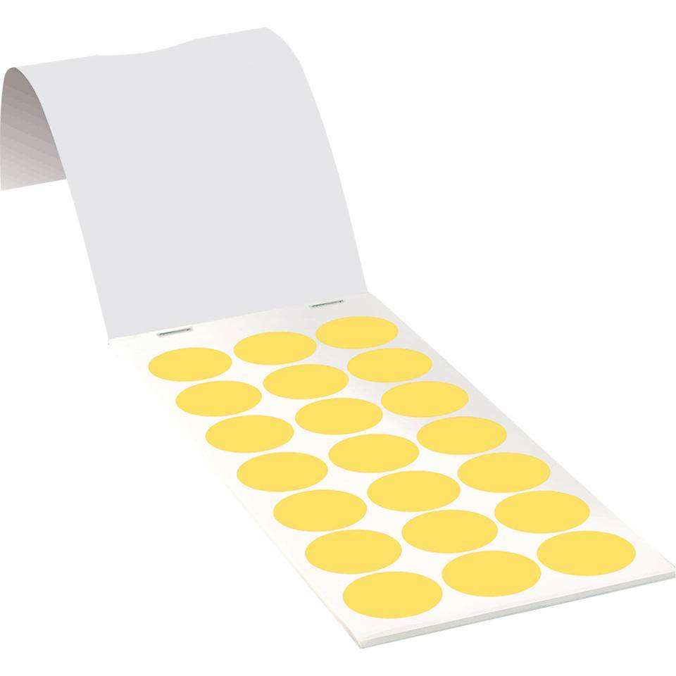 Markierungspunkt, blanko, gelb, Haftpapier, ablösbar, Ø 25mm, 105/Heft