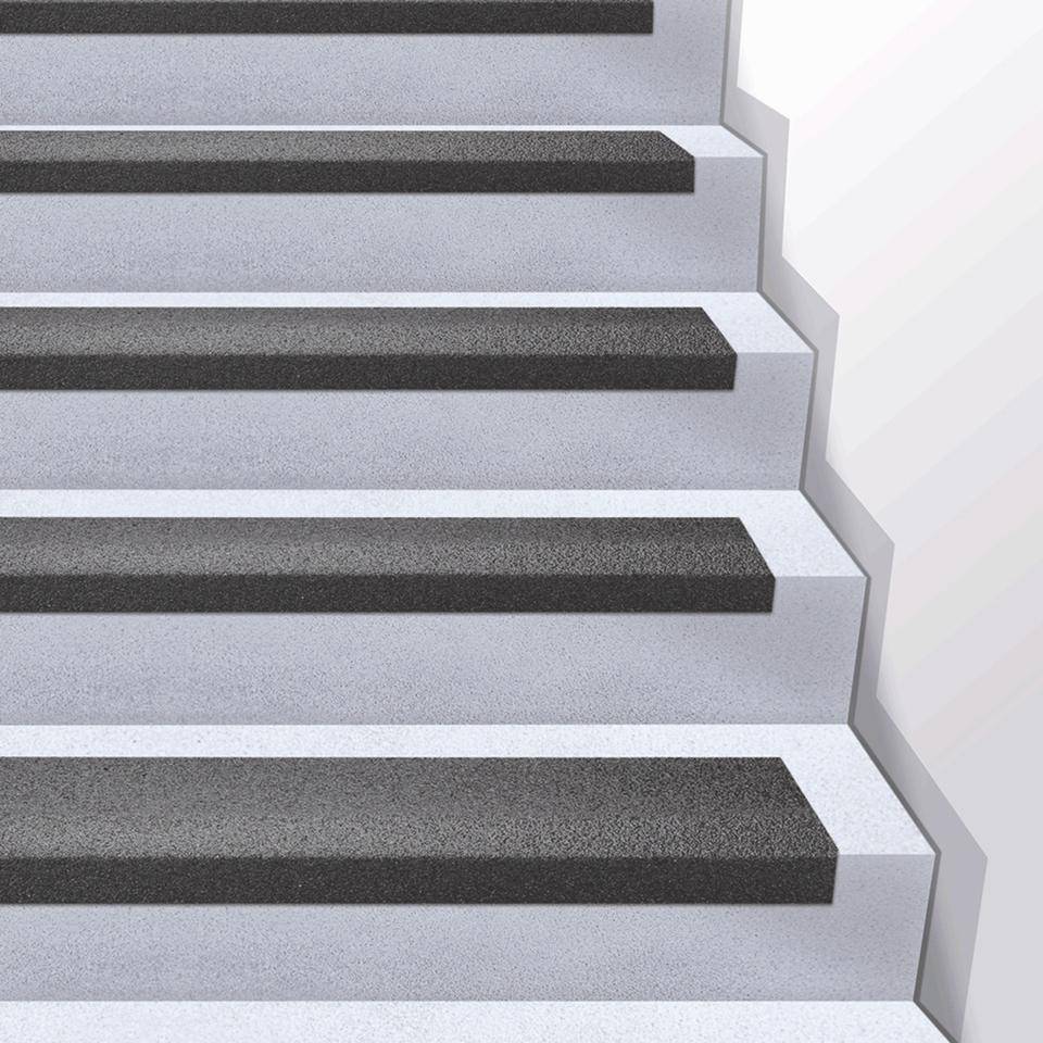 K.57 Antirutsch-Kantenprofil selbstklebend, R13, schwarz, Kunststoff, 230x1000x30mm