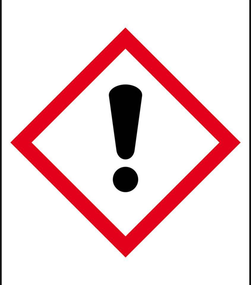 Gefahrensymbol Ausrufezeichen GHS 07, Folie, selbstklebend, 18x26mm, 10/Bogen, GHS-Verordnung