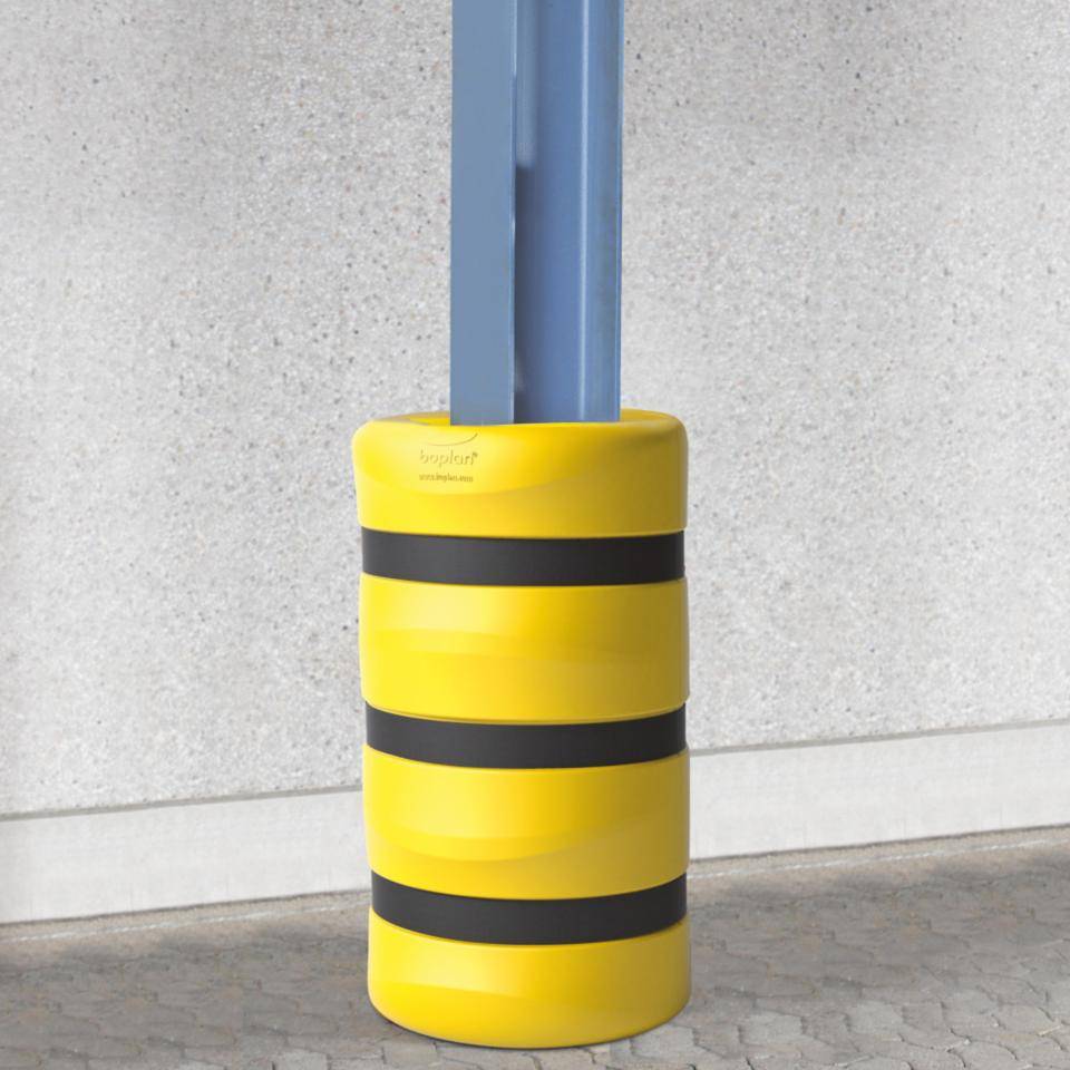 boplan® Pfeiler- und Säulenschutz Kolom Protector KP 150, gelb, Ausschnitt für Säulenmaß 150x150mm, Ø 450mm