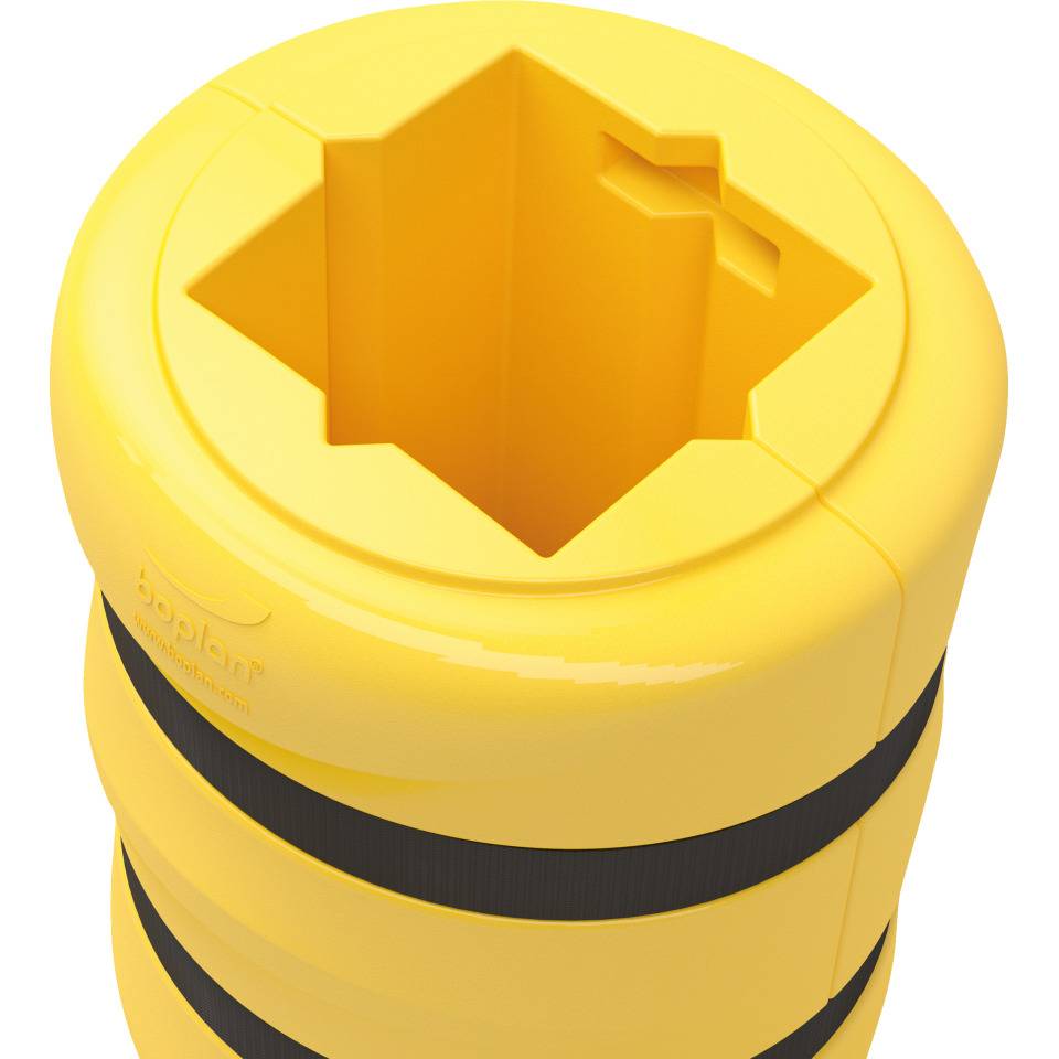 boplan® Pfeiler- und Säulenschutz Kolom Protector KP 600, gelb, Ausschnitt für Säulenmaß 600x600mm, Ø1035mm