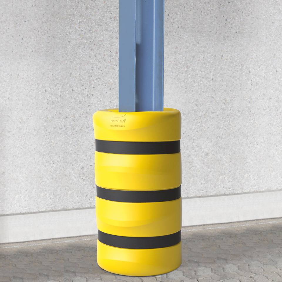 boplan® Pfeiler- und Säulenschutz Kolom Protector KP 200, gelb, Ausschnitt für Säulenmaß 200x200mm, Ø 520mm
