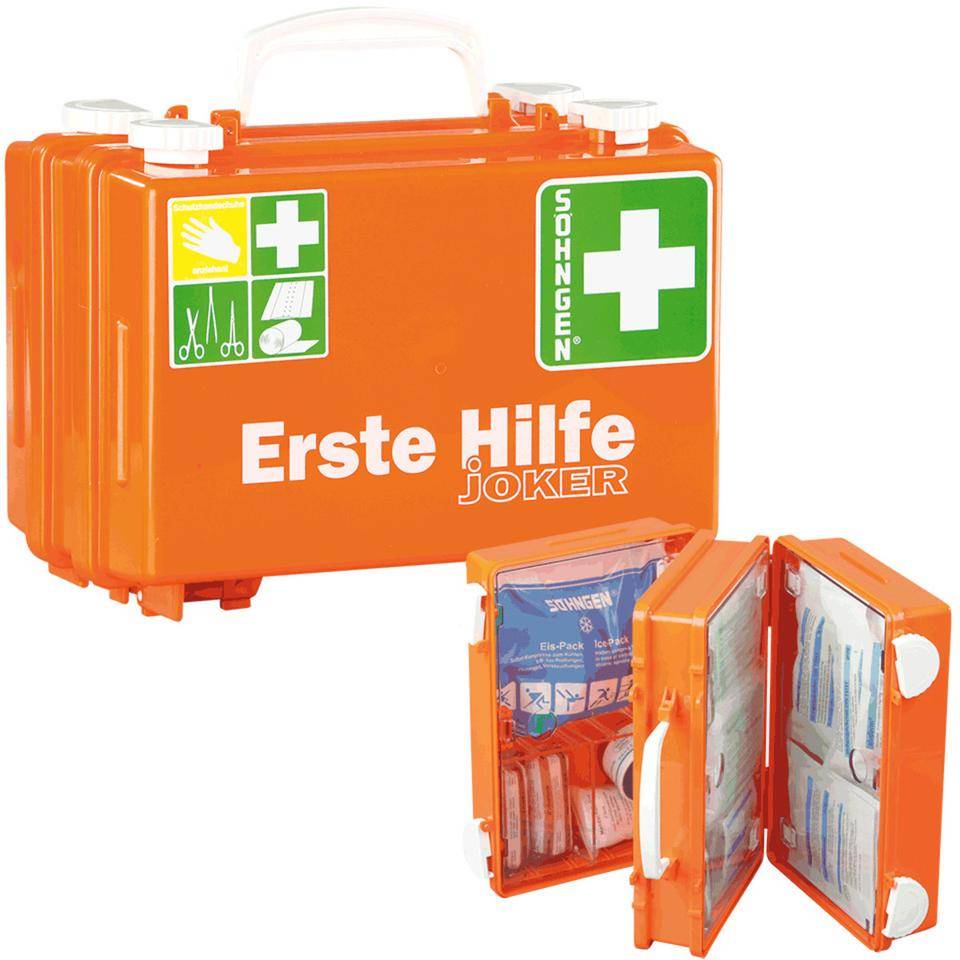SÖHNGEN® Erste-Hilfe-Koffer Joker Lebensmittelbr., ASR A4.3 (DIN 13157), orange