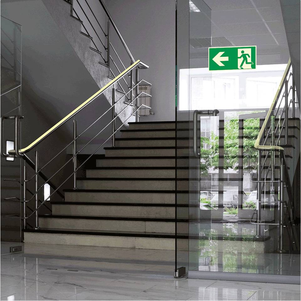 PERMALIGHT® power langnachleuchtend Rettungszeichen Rettungsweg rechts/links, doppelseitig, Kunststoff, 300x150mm