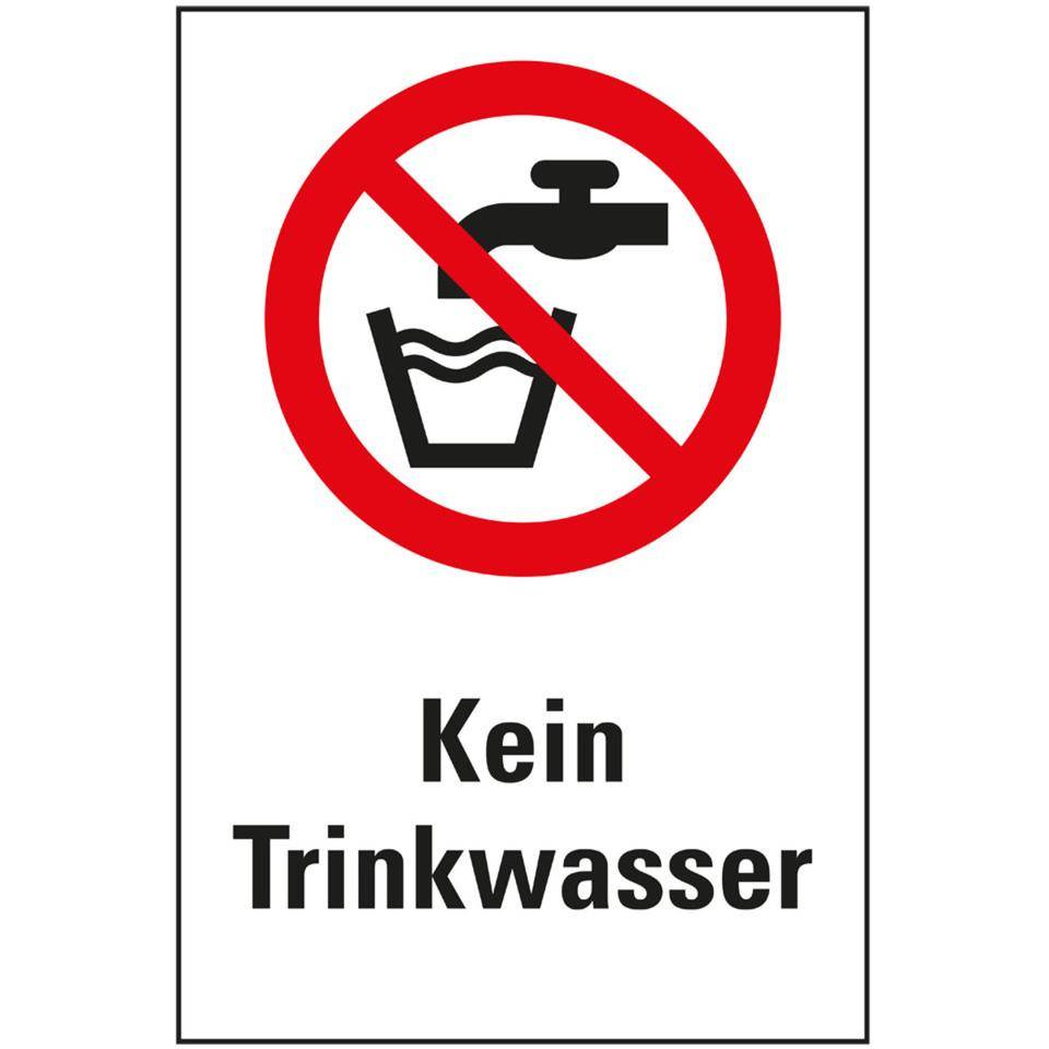 Verbots-Kombischild Kein Trinkwasser, Kunststoff, 200x300mm, ASRA1.3, DIN EN ISO 7010 P005
