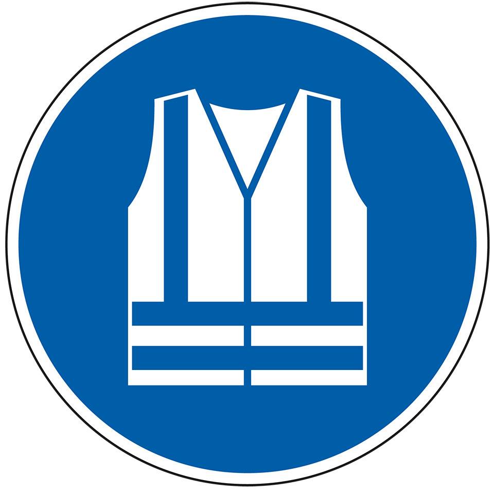 Gebotsschild Warnweste benutzen, ASR/ISO, Kunststoff, geschäumt, Ø 200mm
