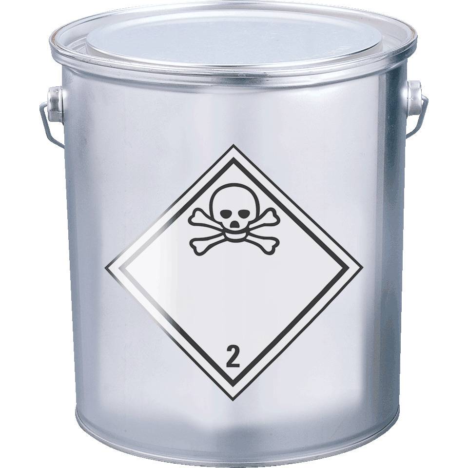 Verpackungskennzeichen Kl.2.3-Giftige Gase, Folie, seewasserbeständig, 50x50mm, 500/Rolle, IMDG-Code, GGVSEB, ADR