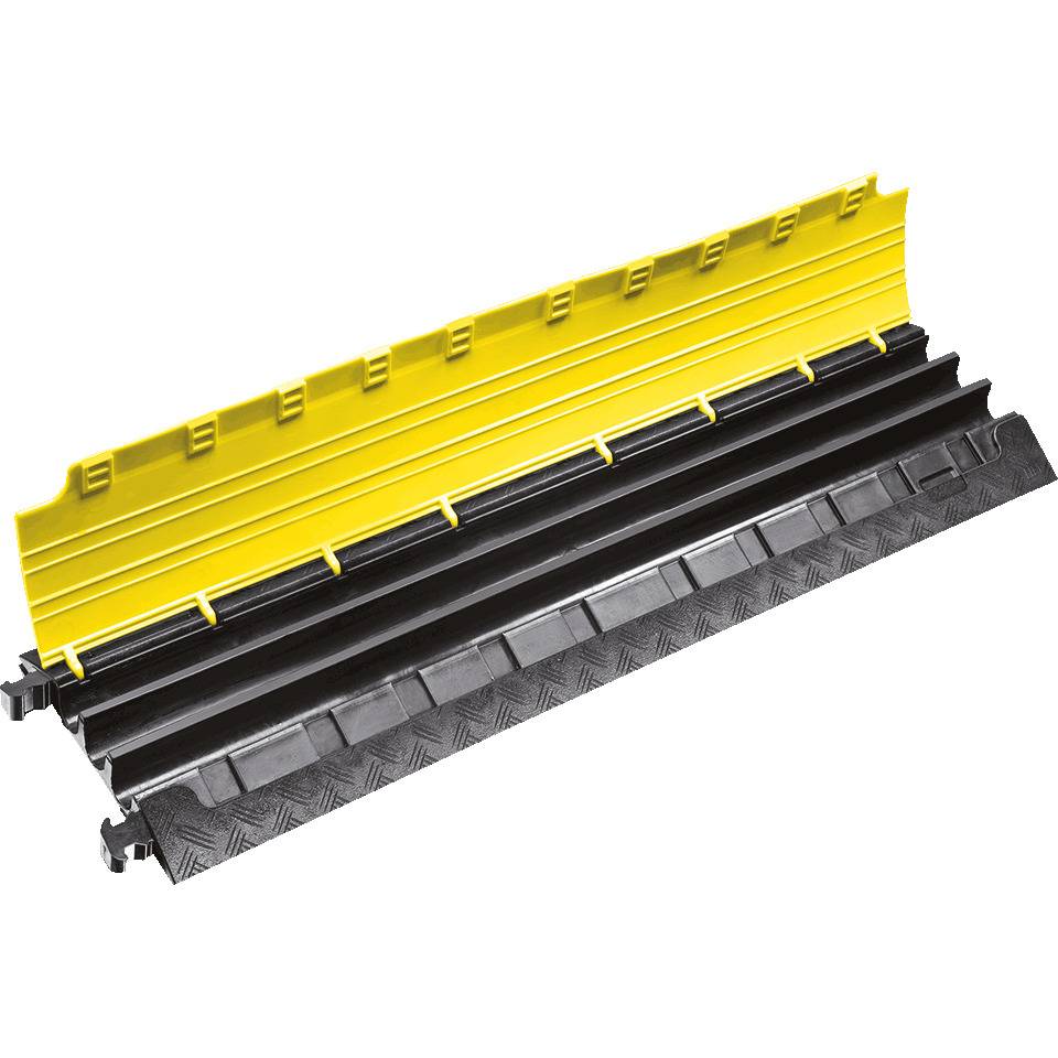 DEFENDER® Kabelbrücke Mini, 3 Kabelkanäle, schwarz/gelb, 1000x290x48mm