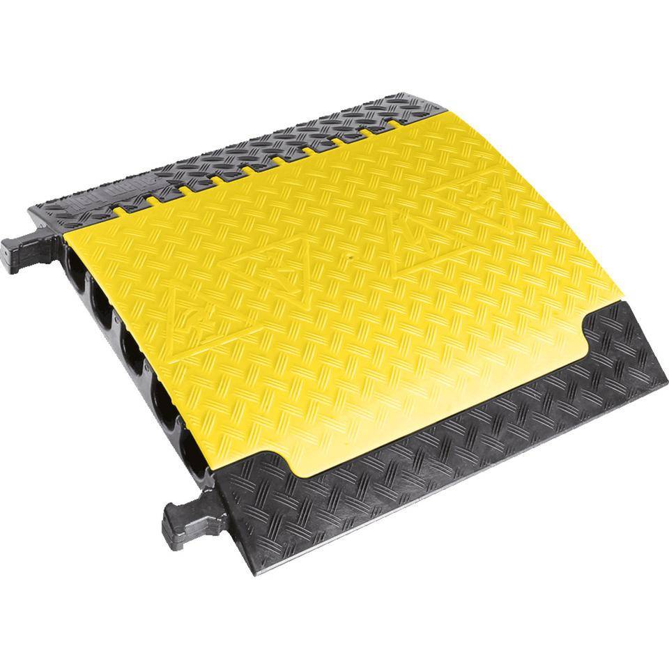 DEFENDER® Kabelbrücke XXL, 5 Kabelkanäle, schwarz/gelb, 700x696x87mm