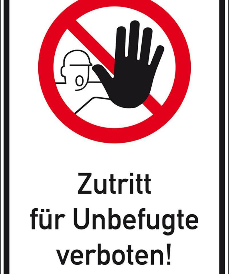Kombischild Zutritt für Unbefugte verboten, Aluminium RA0, reflektierend, 600x900mm, DIN 67520, nach StVO