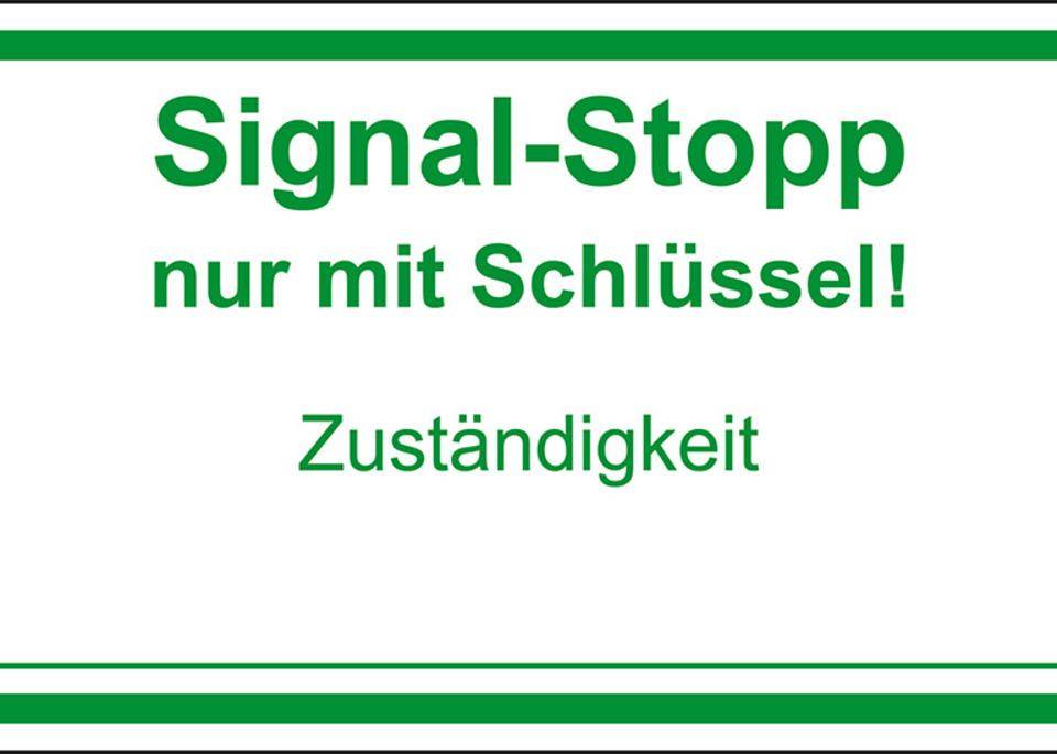 Türwächter-Aufkleber Signal-Stopp, zum Beschriften, Folie, selbstklebend, 35x20mm