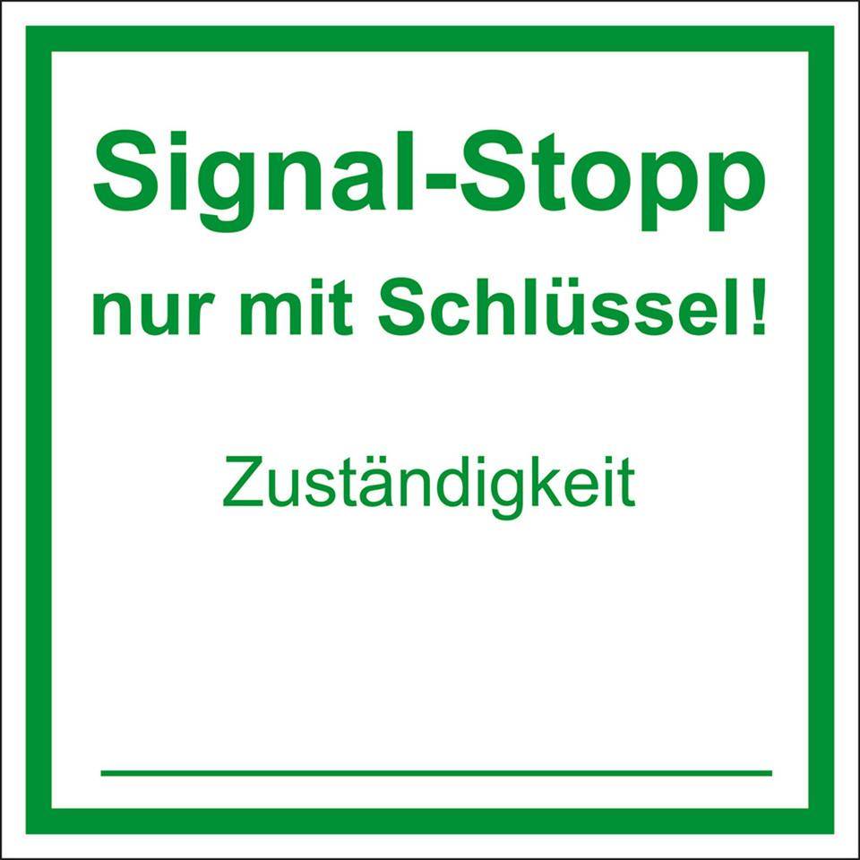 Türwächter-Aufkleber Signal-Stopp, zum Beschriften, Folie, selbstklebend, 50x50mm