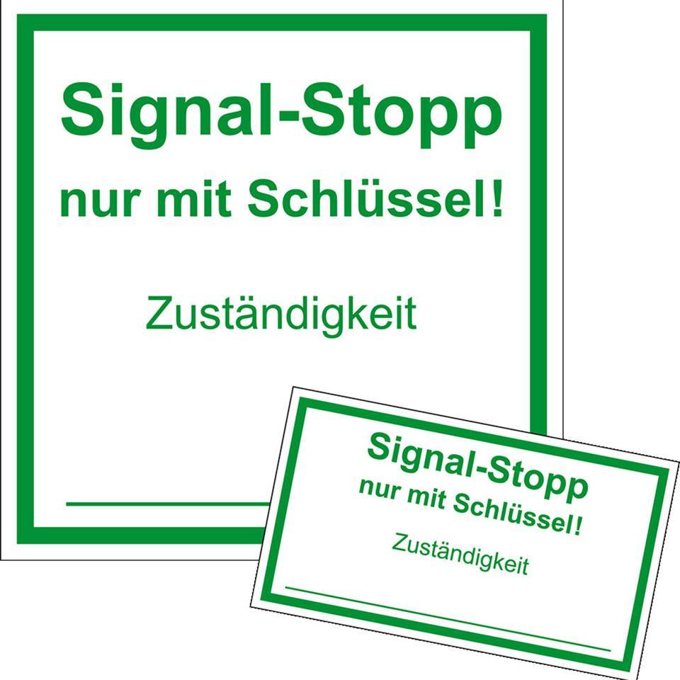 Türwächter-Aufkleberset Signal-Stopp, zum Beschriften, Folie, 35x20mm/50x50mm, 4/VE