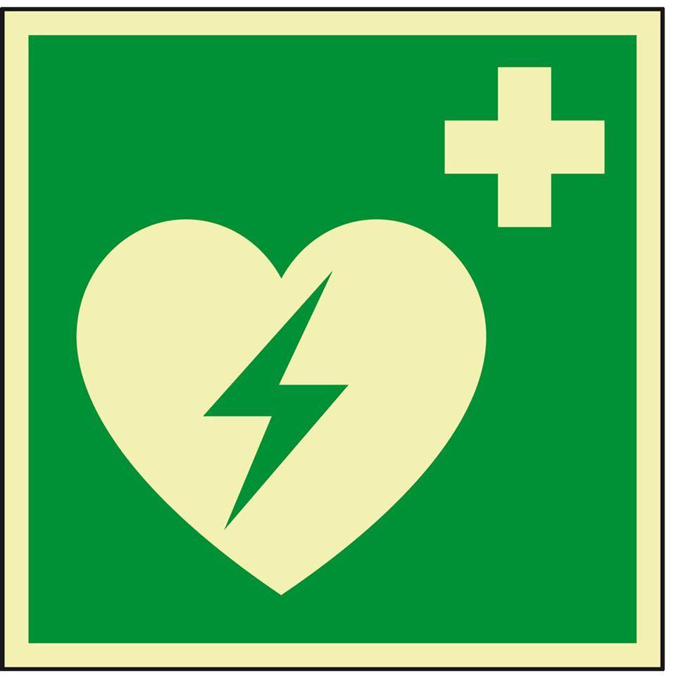 PERMALIGHT® power langnachleuchtend Rettungszeichen Automatisierter externer Defibrillator (AED), Folie, 200x200mm