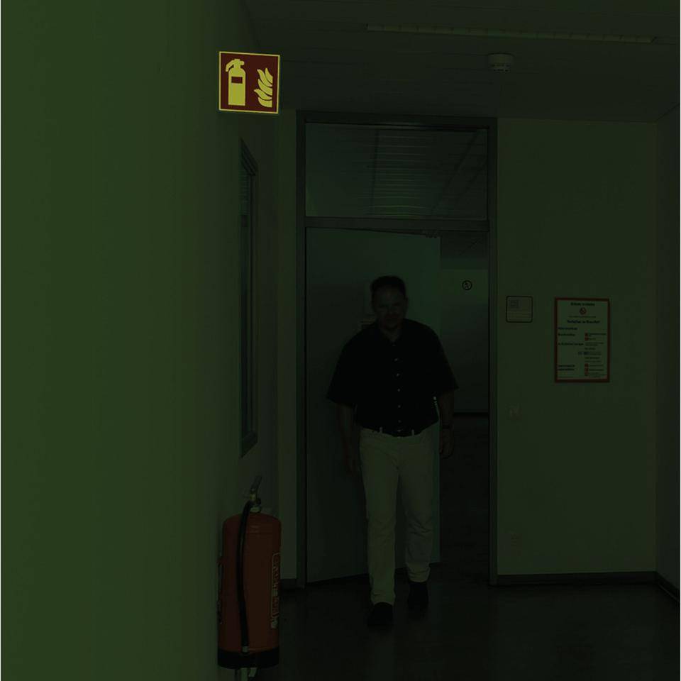 PERMALIGHT® power langnachleuchtend Fahnenschild Feuerlöscher, ASR/ISO, Kunststoff, 300x300mm