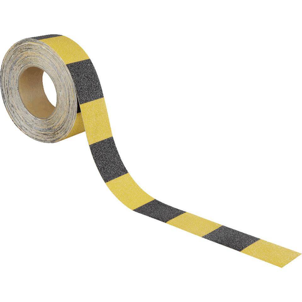 K.57 Antirutsch-Warnmarkierung,R13,gelb/schwarz geblockt,PVC,selbstkl.,50mm,18,3m/RO