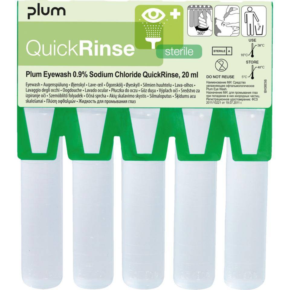 Augenspülampullen QuickRinse, 0,9% Natriumchlorid-Lösung, 20ml/Ampulle, 20/VE