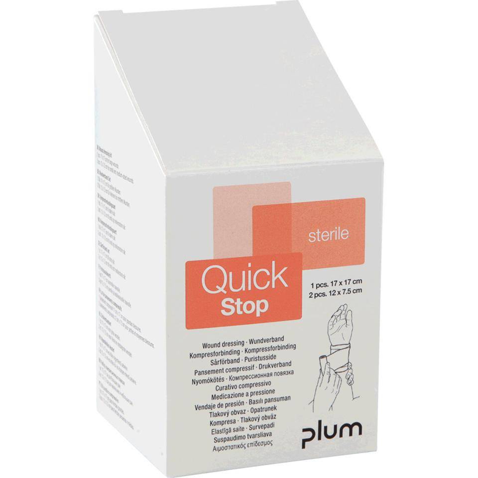 Wundverband-Set QuickStop, elastische Bandagen 1 x 17x17cm, 2 x 12x7,5cm