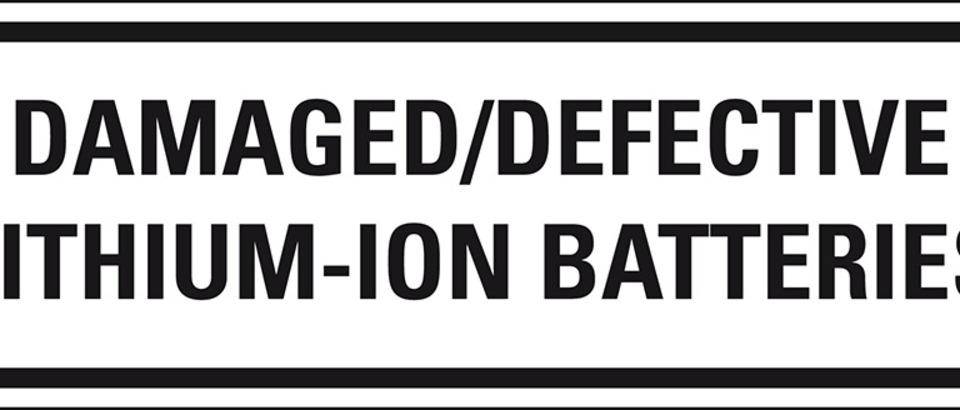 Verpackungszeichen Defekte Lithium Ion..., englisch, Folie, seewasserbeständig, 500/Rolle, IMDG-Code, GGVSEB, ADR