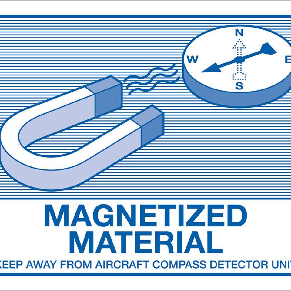 Verpackungskennzeichen MAGNETIZED MATERIAL, Haftpapier, permanent, 110x90mm, 2/Bogen