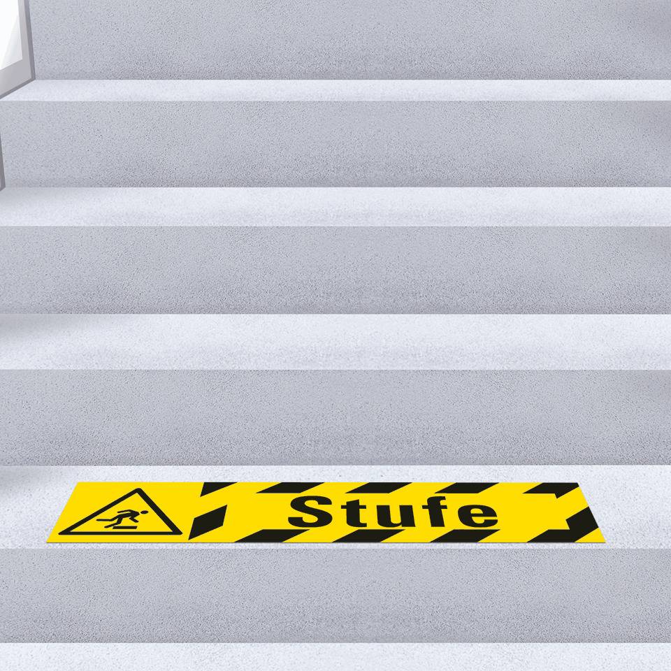 Antirutschbelag Stufe, Rutschhemmung R13, gelb/schwarz, selbstklebend, 800x200mm