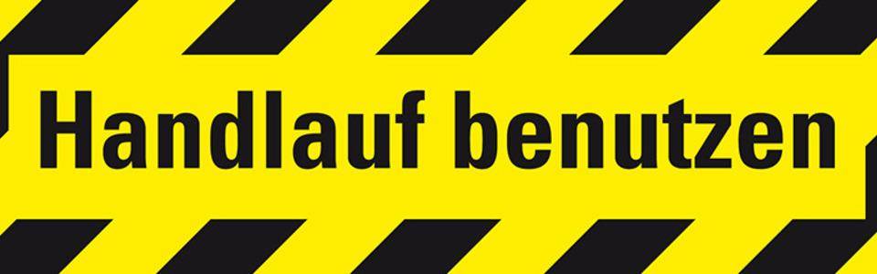 Antirutschbelag Handlauf benutzen, R13, gelb/schwarz, selbstklebend, 800x200mm