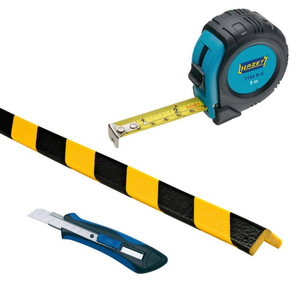 Vorteils-Set Flex Knuffi Eckschutzprofil Typ E, Soft-Cutter, HAZET® Rollband-Maß
