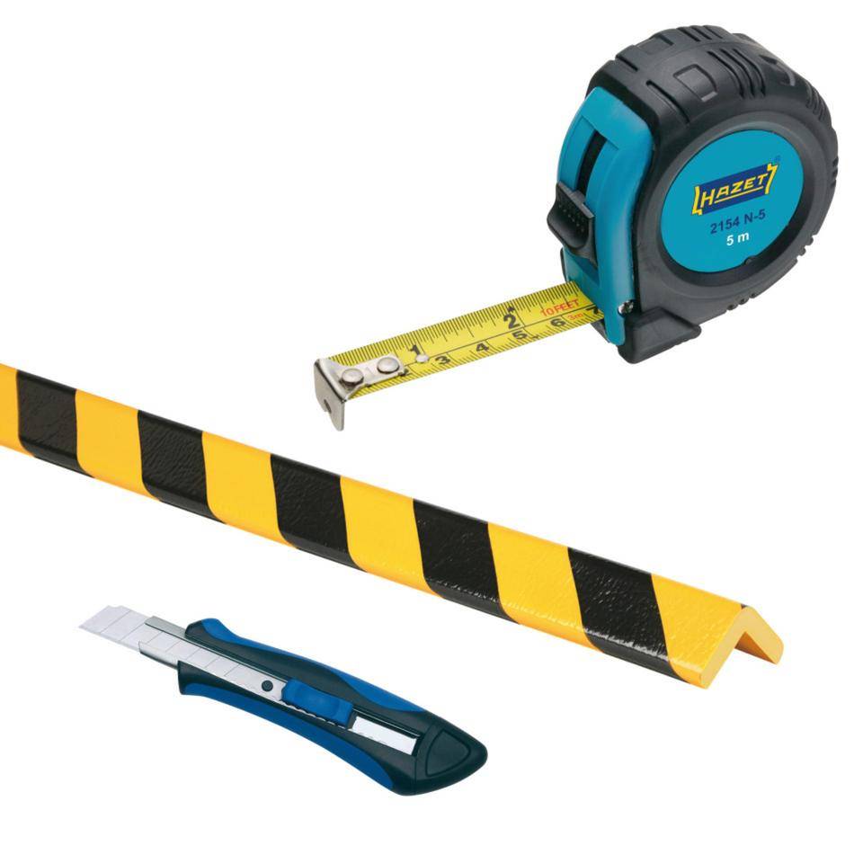 Vorteils-Set Flex Knuffi Eckschutzprofil Typ H, Soft-Cutter, HAZET® Rollband-Maß