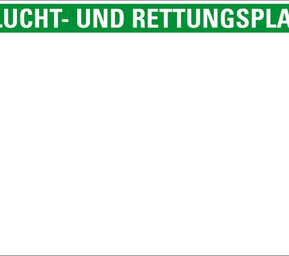 Planträger für Flucht- und Rettungspläne, mit Überschrift, Kunststoff, 420x297mm