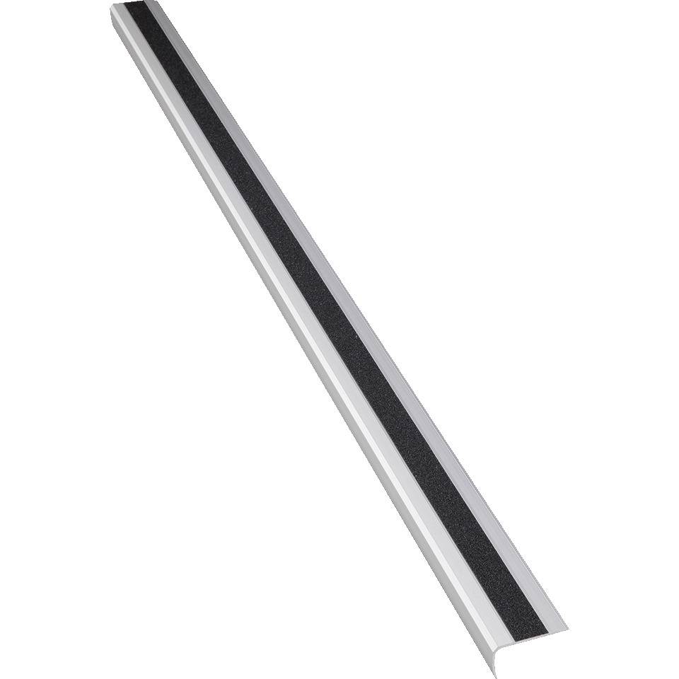 K.57 Antirutsch-Treppenkantenprofil,R10,schwarz,Aluminium,schraubbar,1000x31x53mm