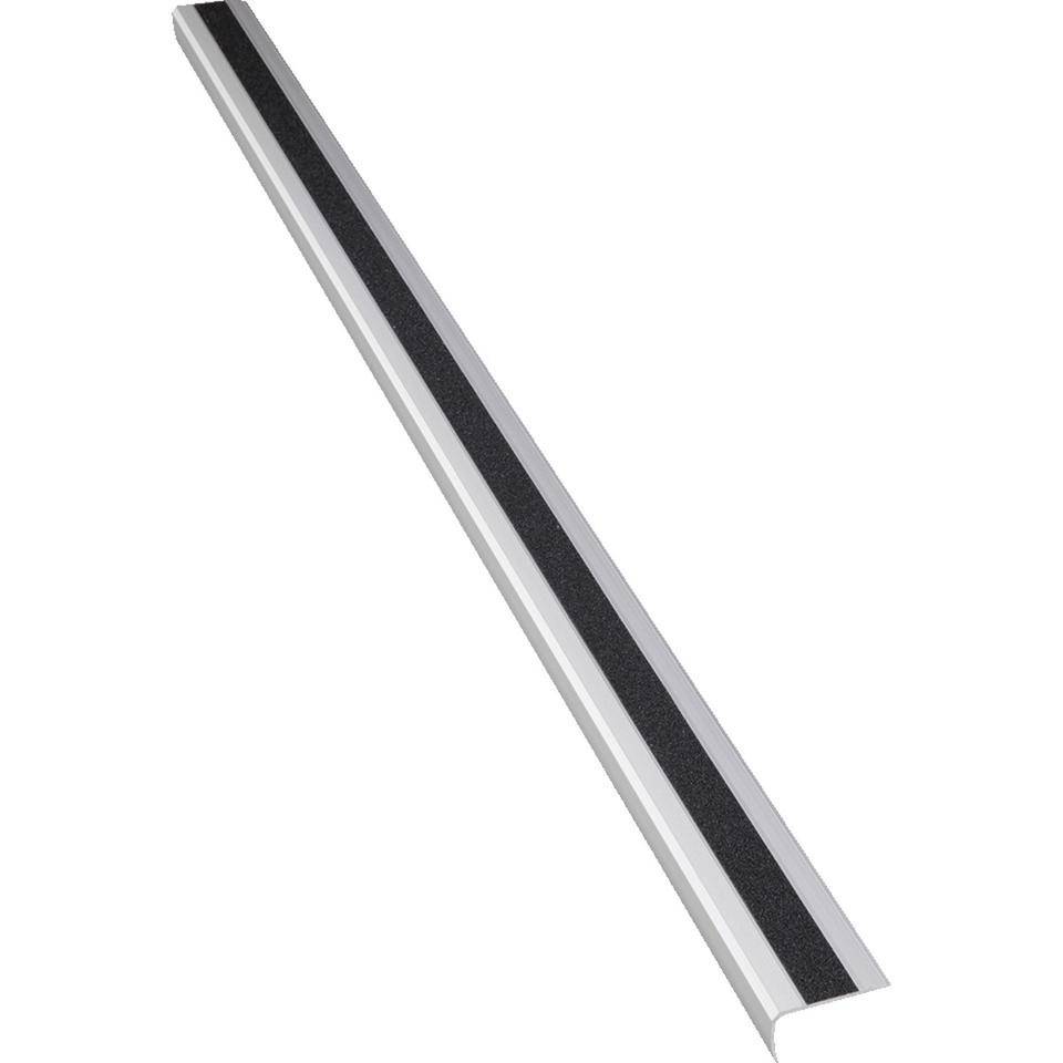 K.57 Antirutsch-Treppenkantenprofil, R10, schwarz, Aluminium, schraubbar, 800x31x53mm