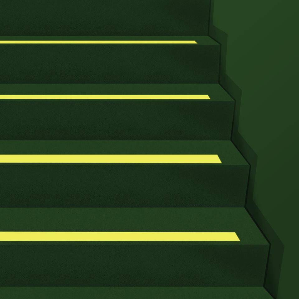 PERMALIGHT® power langnachleuchtend Antirutsch-Bodenband, R10, selbstklebend, 50mm, 16m/Rolle
