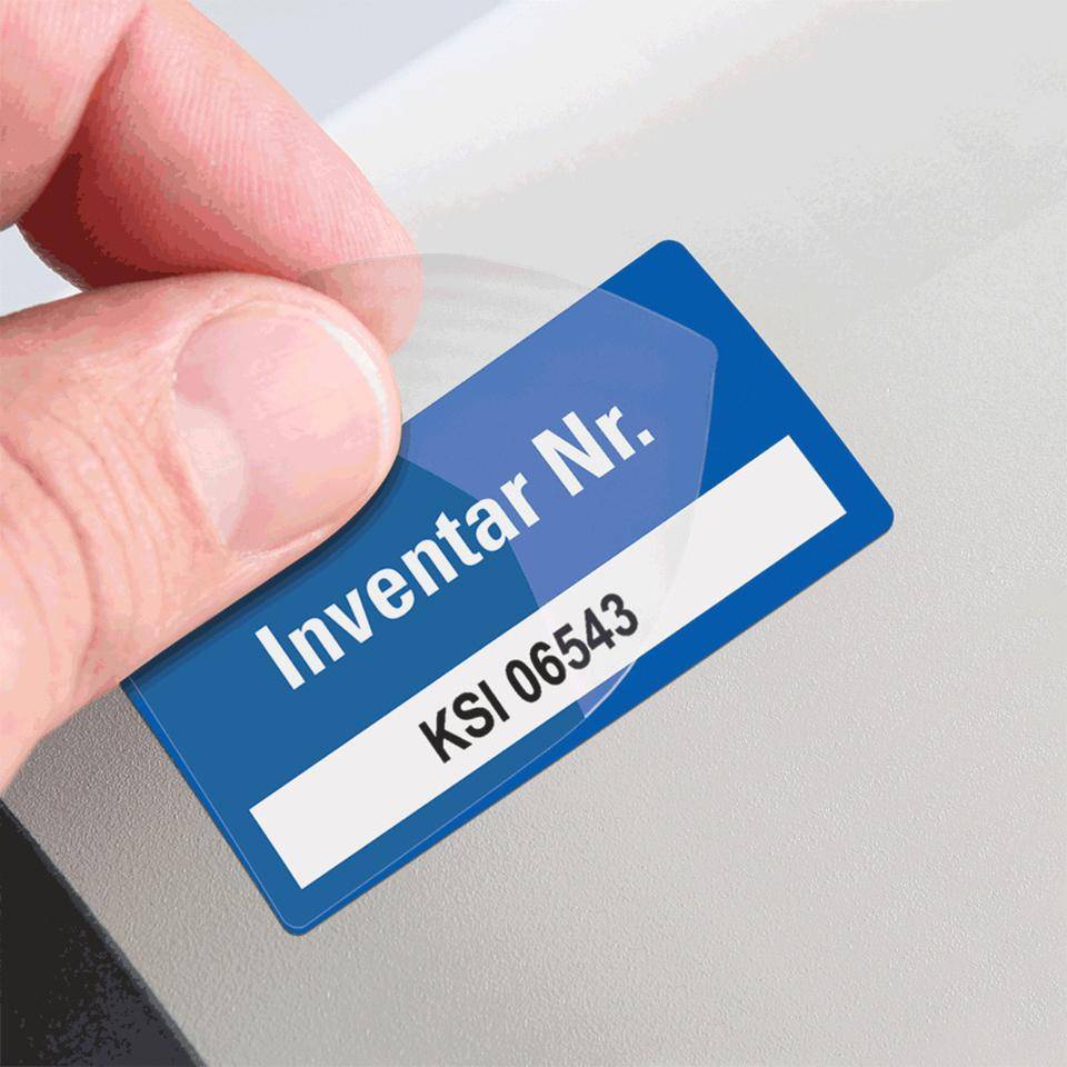 Schutzlaminat für Inventaretiketten, transparent, Folie, 40x20mm, 16/Bogen