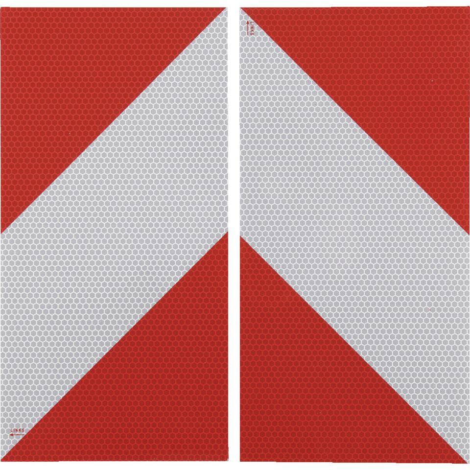 Warnmarkierung, rot/weiß, Magnetfolie, reflektierend, 282x141mm,8 Stück/VE, nach StVO