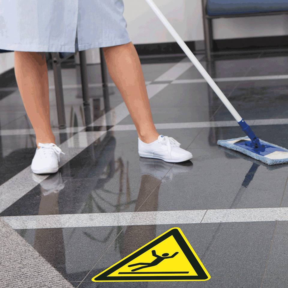 Bodenzeichen Warnung vor Rutschgefahr,ASR/ISO,R10,Bodenmarkierungsfolie,SL 300mm