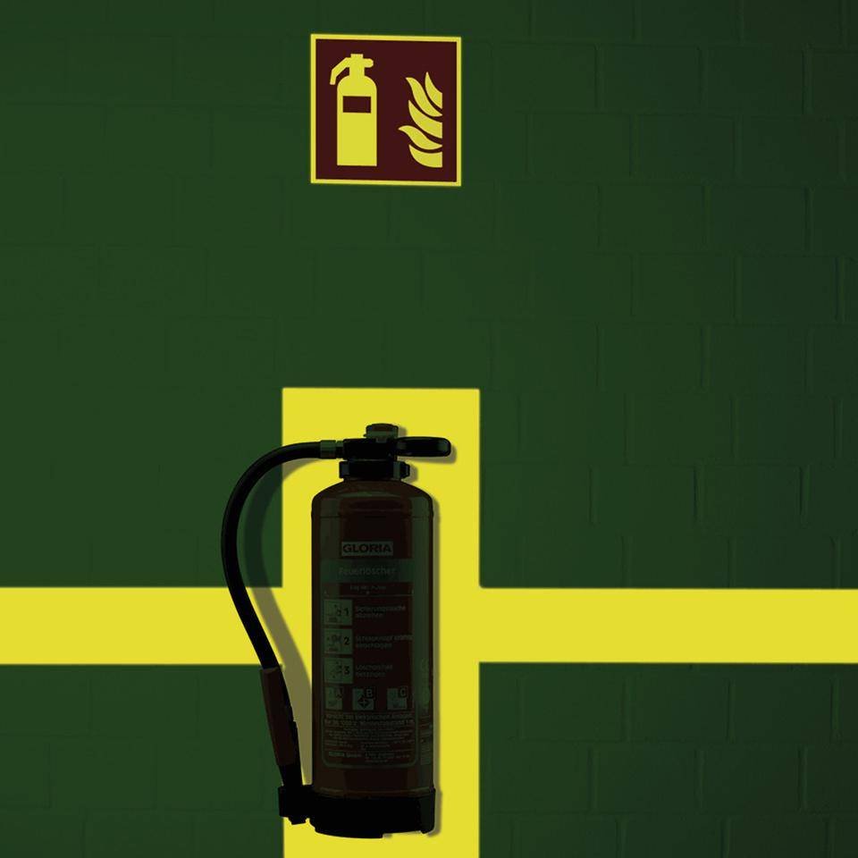 PERMALIGHT® power langnachleuchtend Hinterlegung für Feuerlöscher, Kunststoff, 500x800mm
