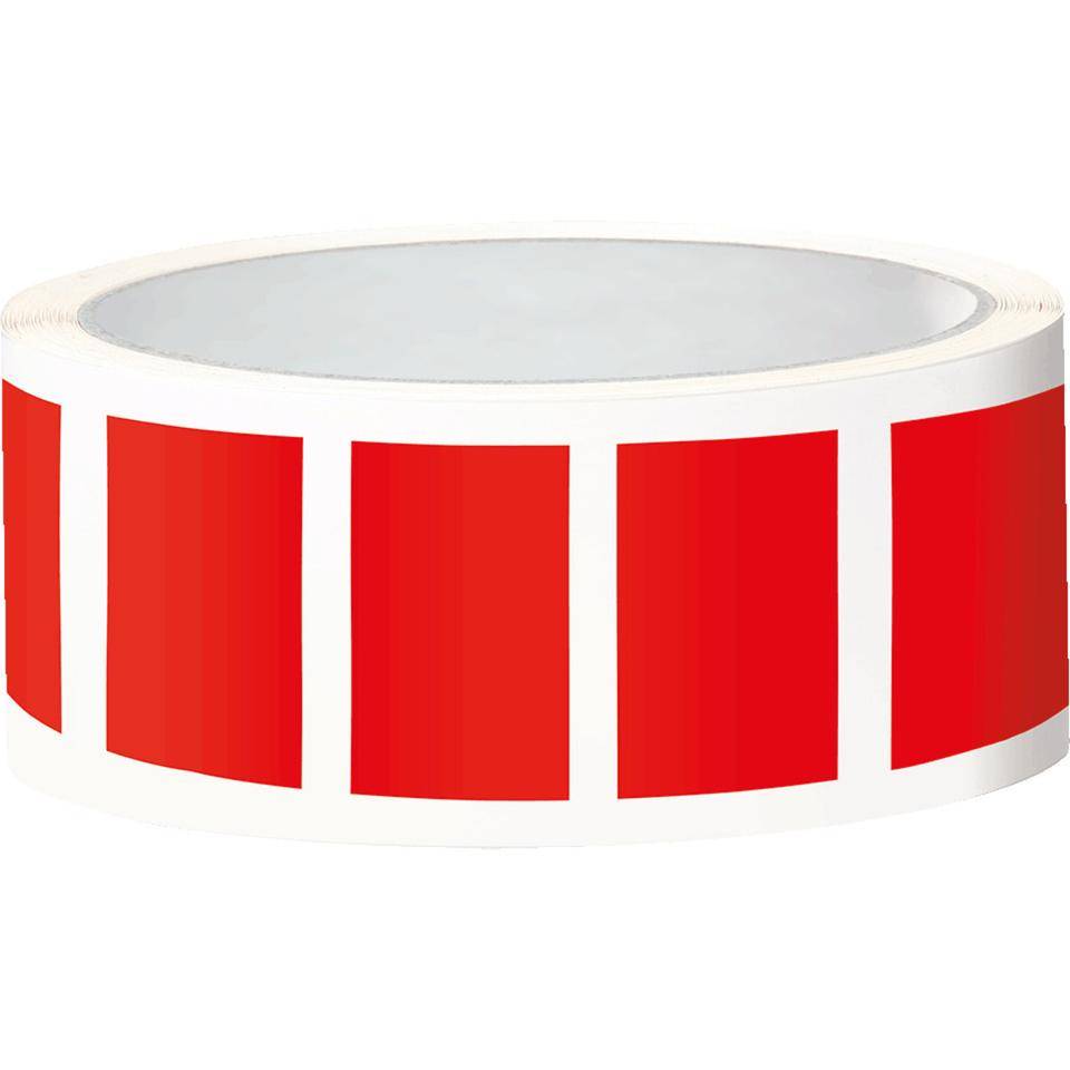 Etikett, eckig, beschriftbar, rot, Folie, selbstklebend, 50x25mm, 100/Rolle